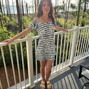 Blue & White Dress - Tie Dye Printed - XS